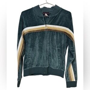 Velvet Vintage Gray Retro Full Zio Track Jacket Women’s XL